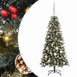 vidaXL Umestno božično drevo Zelena 120 cm PVC, plastika in jeklo